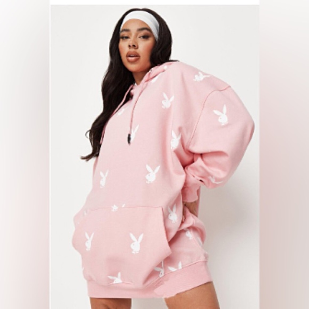 Missguided Pink Hoodie with White Print